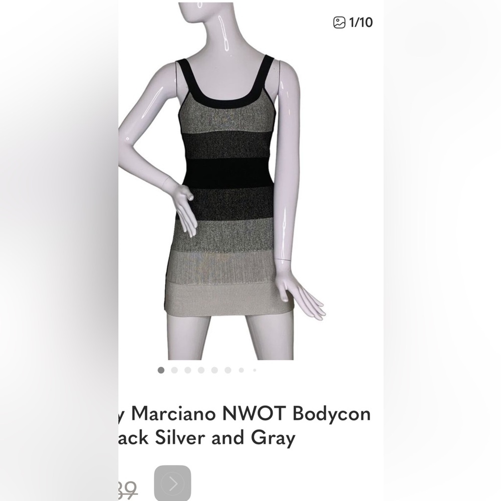 Marciano Women's Black and Silver Mini Skirt